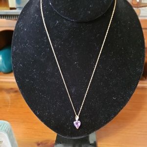 10K Y&W Gold Amethyst Necklace & Earring Set